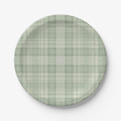 Assiettes En Carton Plat vert sauge clair (Devant)