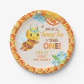 Assiettes En Carton Plate d'abeilles - Fille - Personnalisée (Devant)