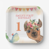 Assiettes En Carton Plate d'Anniversaire de fête de Llama (Recto)