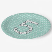 Assiettes En Carton Plate d'anniversaire personnalisée pour requins |  (Angle)