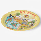 Assiettes En Carton Plate d'anniversaire Sunny California Beach (Angle)