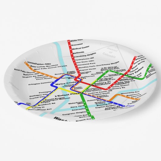 Assiettes En Carton Plate de métro Washington d c (Angle)