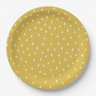 Assiettes En Carton Plate de papier à papier à goutte jaune
