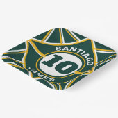 Assiettes En Carton Plate de papier à thème sport vert et jaune (Angulaire)