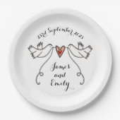 Assiettes En Carton Plate de papier alimentaire Mariage pour colombes  (Devant)