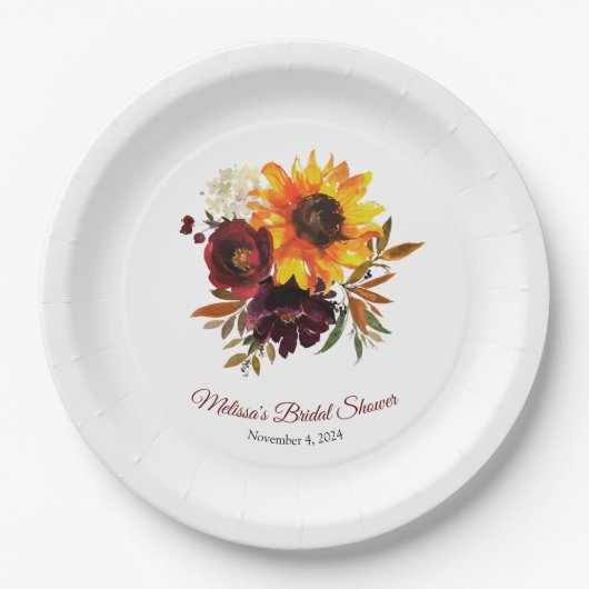 Assiettes En Carton Plate de papier automne dans l'amour (Devant)
