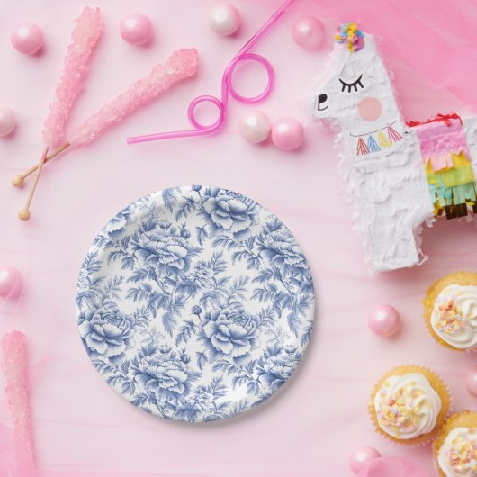 Assiettes En Carton Plate de papier Baptême de toile bleue (Fête)