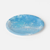 Assiettes En Carton Plate de papier de Noël Joyeux d'hiver bleu (Angle)