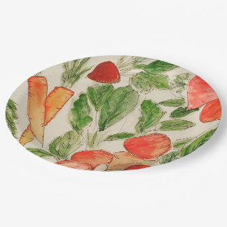 Assiettes En Carton Plate de papier d'été pour légumes du jardin