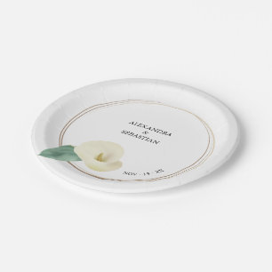 Assiettes En Carton Plate de papier Mariage Calla Lily