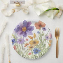 Plate de papier mariage/douche à fleurs