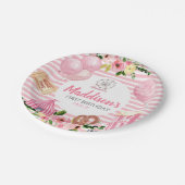 Assiettes En Carton Plate de papier pour anniversaire de carnaval rose (Angle)