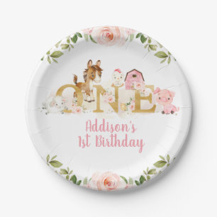 Assiettes En Carton Plate de papier rose Floral de première année