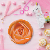 Assiettes En Carton Plate de papier rose orange (Fête)