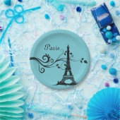 Assiettes En Carton Plate de Paris bleu (Fête)