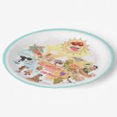 Assiettes En Carton Plate de plage Sunny California (Angle)