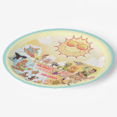 Assiettes En Carton Plate de plage Sunny California (Angle)