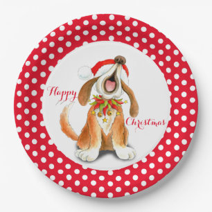 Assiettes En Carton Plate-forme de papier de fête de Noël joyeux