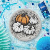 Assiettes En Carton Plate-forme du dîner de Thanksgiving (Fête)