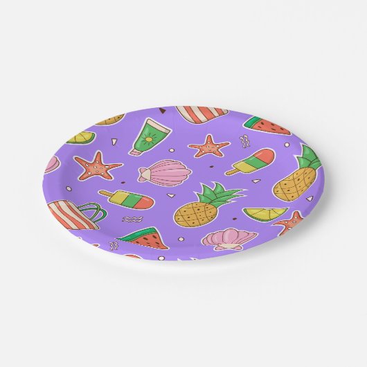 Assiettes En Carton Plate-forme en papier de plage (Angle)