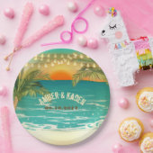 Assiettes En Carton Plate-forme Mariage de plage (Fête)