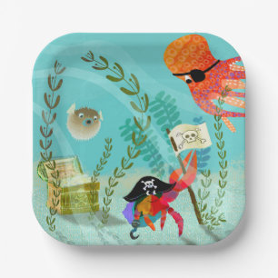 Assiettes En Carton Plate-forme papier pour enfants Ocean Friends