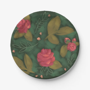 Assiettes En Carton Plate-forme verte et rose