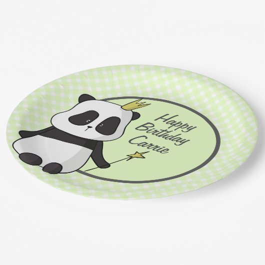 Assiettes En Carton Plate Papier Panda d'anniversaire mignonne (Angle)