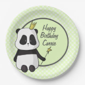 Assiettes En Carton Plate Papier Panda d'anniversaire mignonne (Devant)