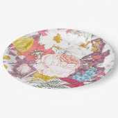 Assiettes En Carton plate with flowering (Angle)
