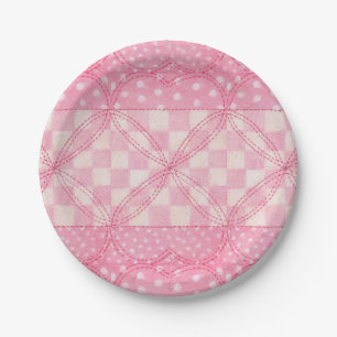 Assiettes En Carton PLATEAU EN COEUR ROSE 7" Tôles rondes en papier