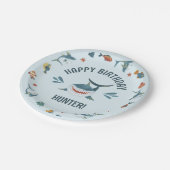 Assiettes En Carton Plates de fête d'anniversaire Blue Shark pour enfa (Angle)