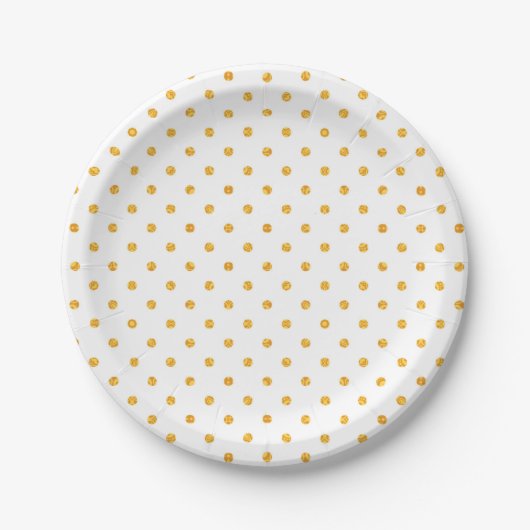 Assiettes En Carton Plates de Luau | Points d'or (Devant)