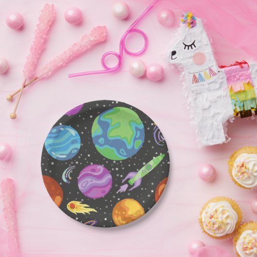 Assiettes En Carton Plates de papier Space Party Galaxy Anniversaire T (Fête)
