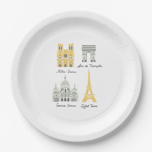 Assiettes En Carton Plates de Paris (Devant)