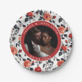 Assiettes En Carton Plates De Verdure Roses Pour Mariage Simple (Devant)