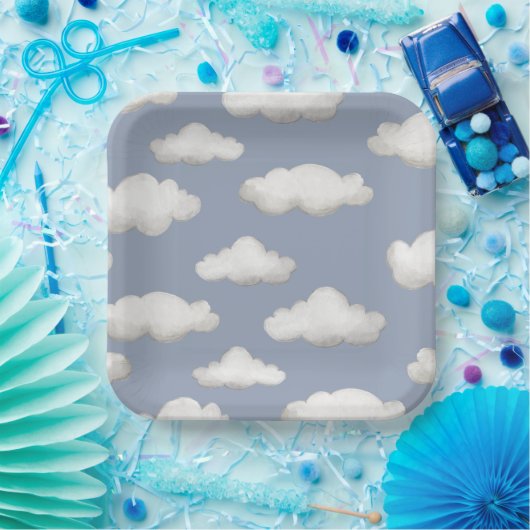 Assiettes En Carton Plates-formes | Plaques de fête nuageuse (Fête)
