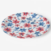 Assiettes En Carton Platine 4 juillet bleu rouge (Angle)