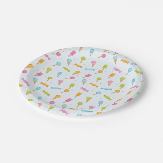 Assiettes En Carton Platine papier Motif pour bonbons amusants (Angle)