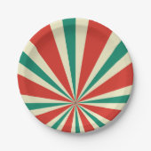 Assiettes En Carton Plato Papel Radial Verde, Rojo y Crema (Devant)