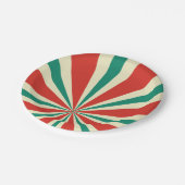 Assiettes En Carton Plato Papel Radial Verde, Rojo y Crema (Angle)