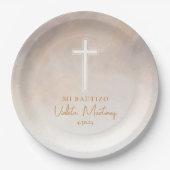 Assiettes En Carton Platos de Bautizo Morado Plaques de papier espagno (Devant)