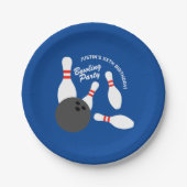 Assiettes En Carton Plats à thème de la fête d'anniversaire de bowling (Devant)
