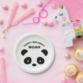 Assiettes En Carton Plats, blanc et noir d'anniversaire de panda (Fête)