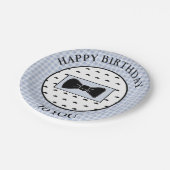 Assiettes En Carton Plats bleus de moustache de joyeux anniversaire et (Angle)