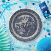 Assiettes En Carton Plats bleus ronds de saule faits de papier : 9 (Fête)