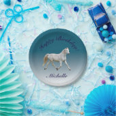 Assiettes En Carton Plats d'anniversaire de cheval blanc (Fête)