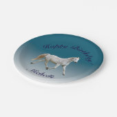 Assiettes En Carton Plats d'anniversaire de cheval blanc (Angle)
