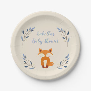 Assiettes En Carton Plats de baby shower de Fox de région boisée
