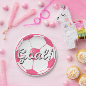 Assiettes En Carton Plats de but de ballon de football - rose (Fête)